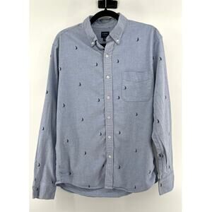 J.Crew Flex Button Down Long Sleeve Shirt Men's Size M Sailboat Coastal